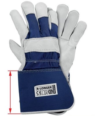 Rękawice ochronne wzmacniane skórą bydlęcą.
